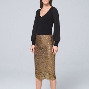 WHBM Lace Pencil Skirt
